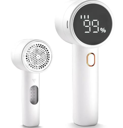 Electric Hair Ball Trimmer removing lint and fuzz from clothing with ergonomic handle and sharp blades