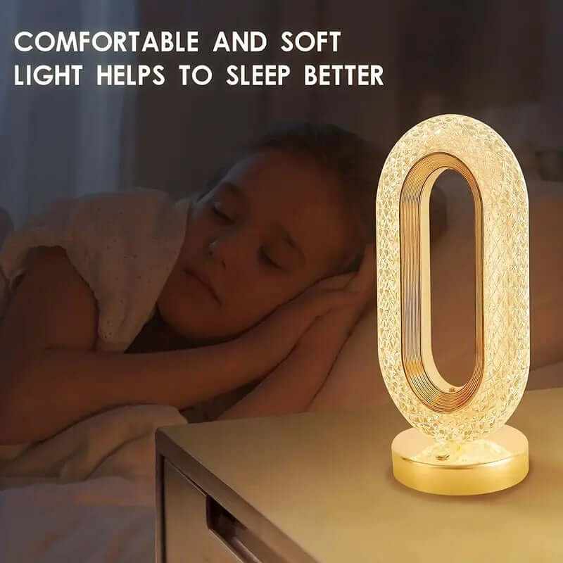 Creative LED crystal table lamp with touch control and adjustable brightness
