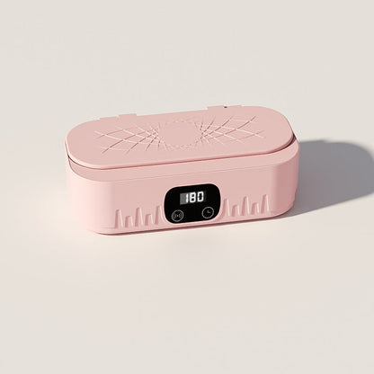 Portable ultrasonic jewelry cleaner for glasses with rechargeable battery and sleek design