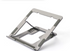 Adjustable aluminum alloy laptop stand with cooling feature in silver and black colors