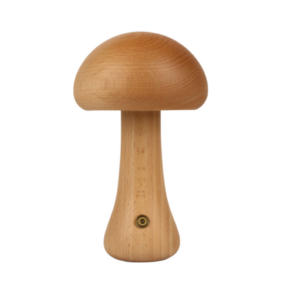 Wooden Mushroom LED Night Light - Rechargeable &amp; Portable