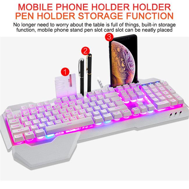 ergonomic mechanical keyboard with rgb backlight and metal build