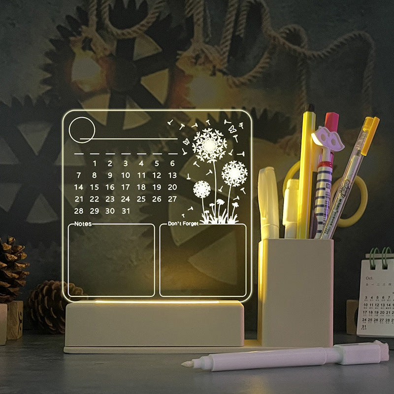 Acrylkalender-Memoboard mit LED-Nachtlicht