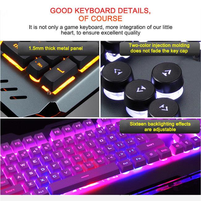 ergonomic mechanical keyboard with rgb backlight and metal build