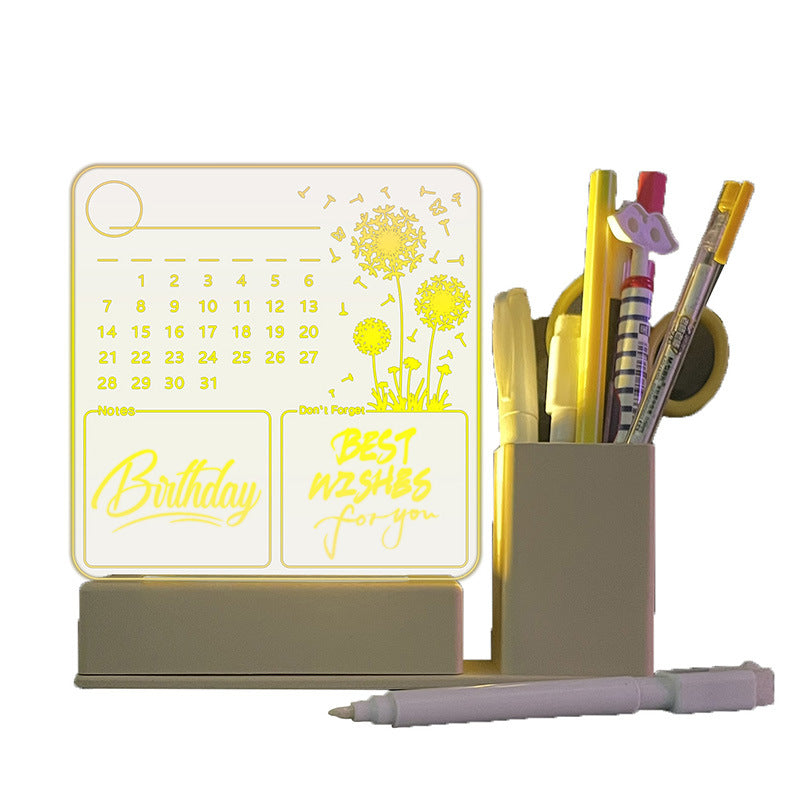 Acrylkalender-Memoboard mit LED-Nachtlicht