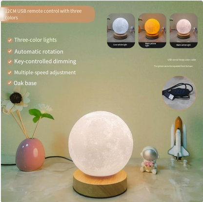 3D Moon Lamp with Wooden Base Night Light