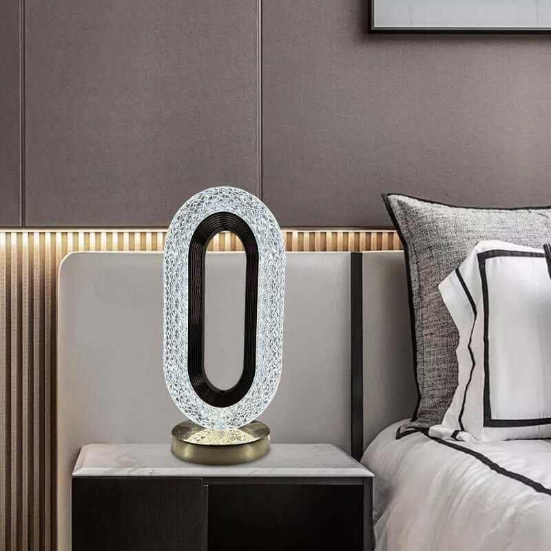 Creative LED crystal table lamp with touch control and adjustable brightness