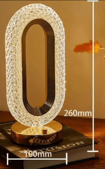 Creative LED crystal table lamp with touch control and ambient lighting