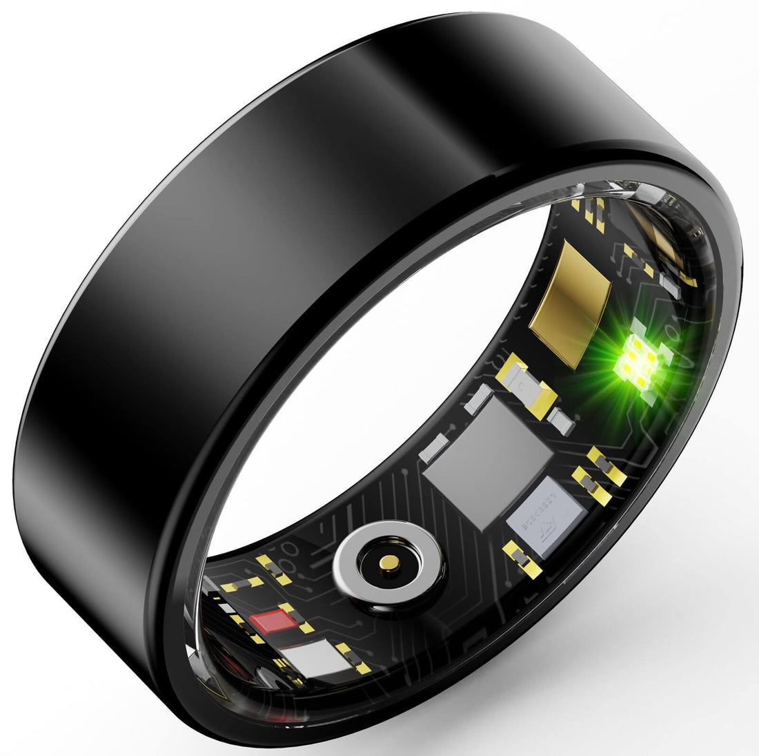 Smart Ring for Blood Pressure heart rate and fitness monitor in sleek design with app connectivity