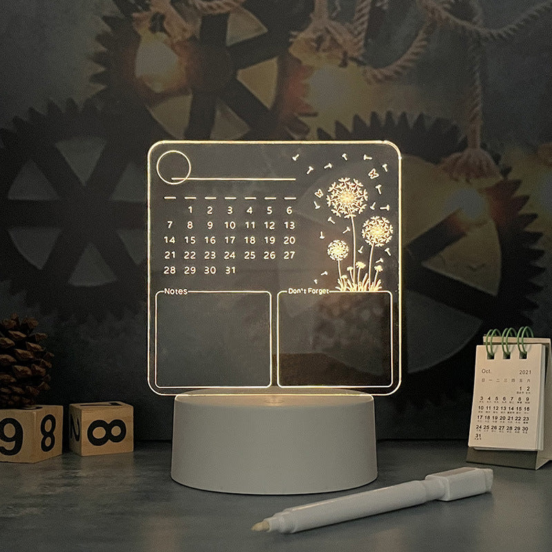 Acrylkalender-Memoboard mit LED-Nachtlicht
