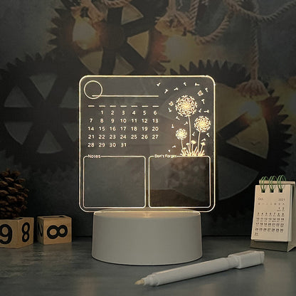 Acrylkalender-Memoboard mit LED-Nachtlicht