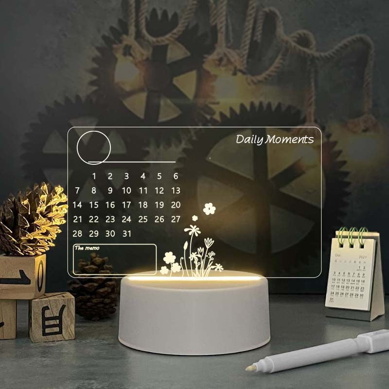 Acrylkalender-Memoboard mit LED-Nachtlicht