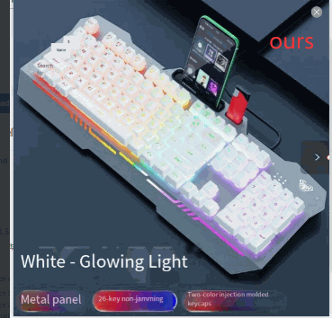 ergonomic mechanical keyboard with rgb backlighting and metal construction