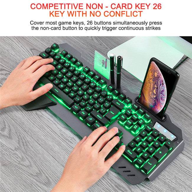 ergonomic mechanical keyboard with rgb backlight and metal frame