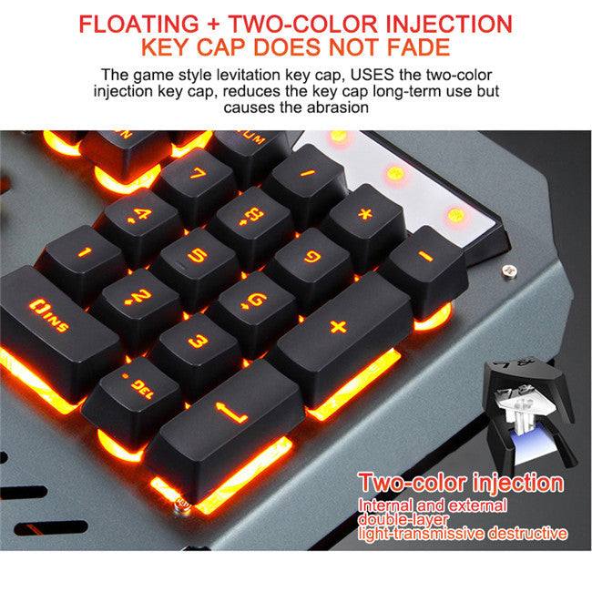 ergonomic mechanical keyboard with rgb backlight and metal construction